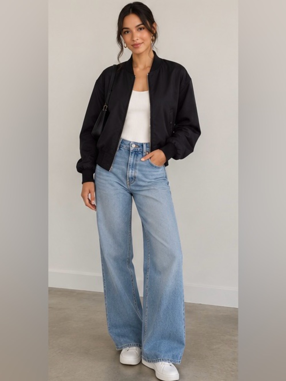 Black Bomber Jacket - Women (Aritiza)